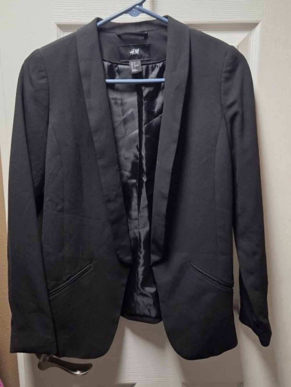H&M Black Women's Shawl-Collar Blazer